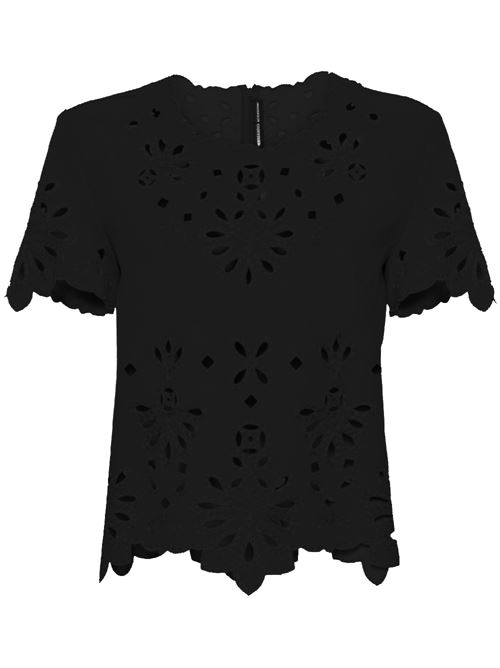 Black broderie anglaise top Ermanno Scervino | D442L311ILM95708